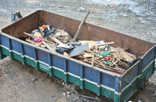 Construction site with cleared waste area in Catford